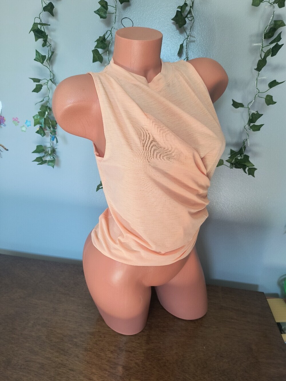 NWT Calia Womens Wrap Front Tissue Tank Top Orange Peach Size XS